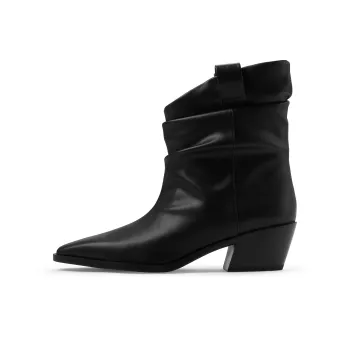 CHARLES&KEITH Small CK Ankle Boots 5.1cm Women's Tan Tea Brown/Black Black