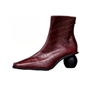 Le Murmure Ankle Boots Women's Textured Glossy Black/Glaze Red/Nigella Blue/Vintage Moss Green