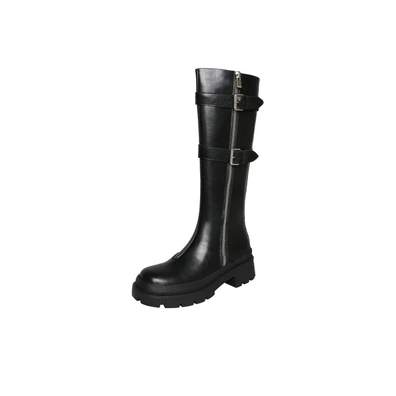 Yeezyy Reezy Knee high Boots 4.5cm Women's Black-0