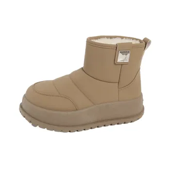 OBWA Warm Wear Resistant Height Increasing Slip Resistant Coverage Short Mid Calf Snow Boots Women's
