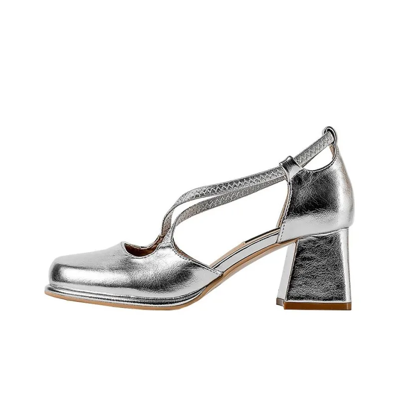 Wonderful Couple Chunky Heel High Heels 6cm Women's-3