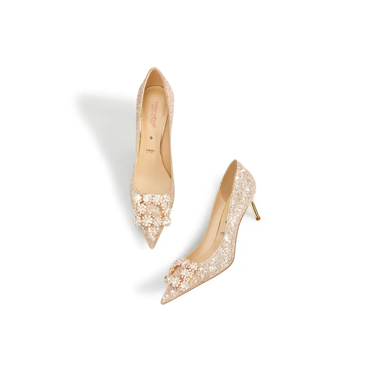 PJJUU High Heels Women's Gold-3