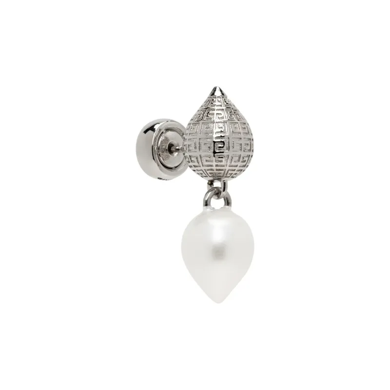 GIVENCHY Brass Resin Earrings Men's Silver-1
