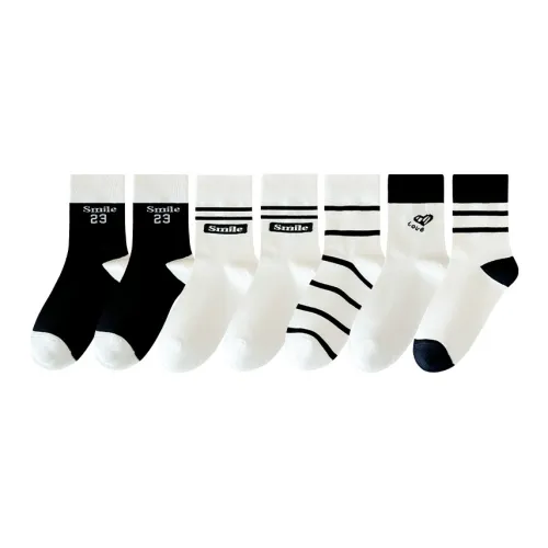 Lan Miao Mid Calf Socks Women's 7 Pack