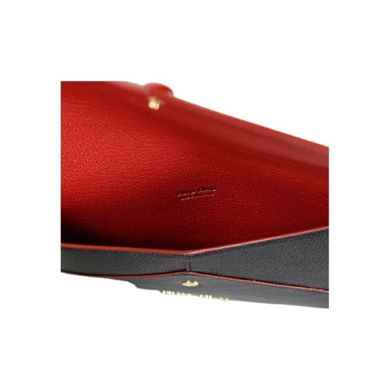 MIU MIU Lambskin Envelope Bag, Clutch Women's Black-7