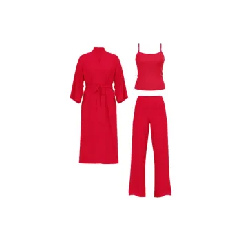 Victoria's Secret Modal Soft 3-Piece Set / Lipstick Pajama Set Women's Red