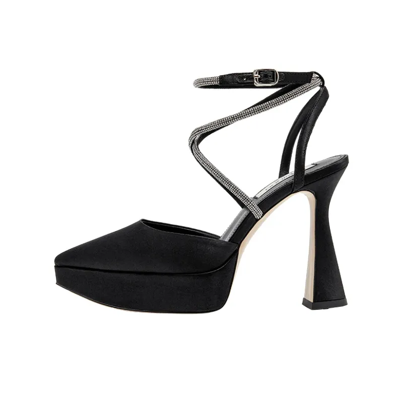 SHOESZOOO Main Yarn Wedding Shoes Chunky Heel High Heels 11.8cm Women's-6