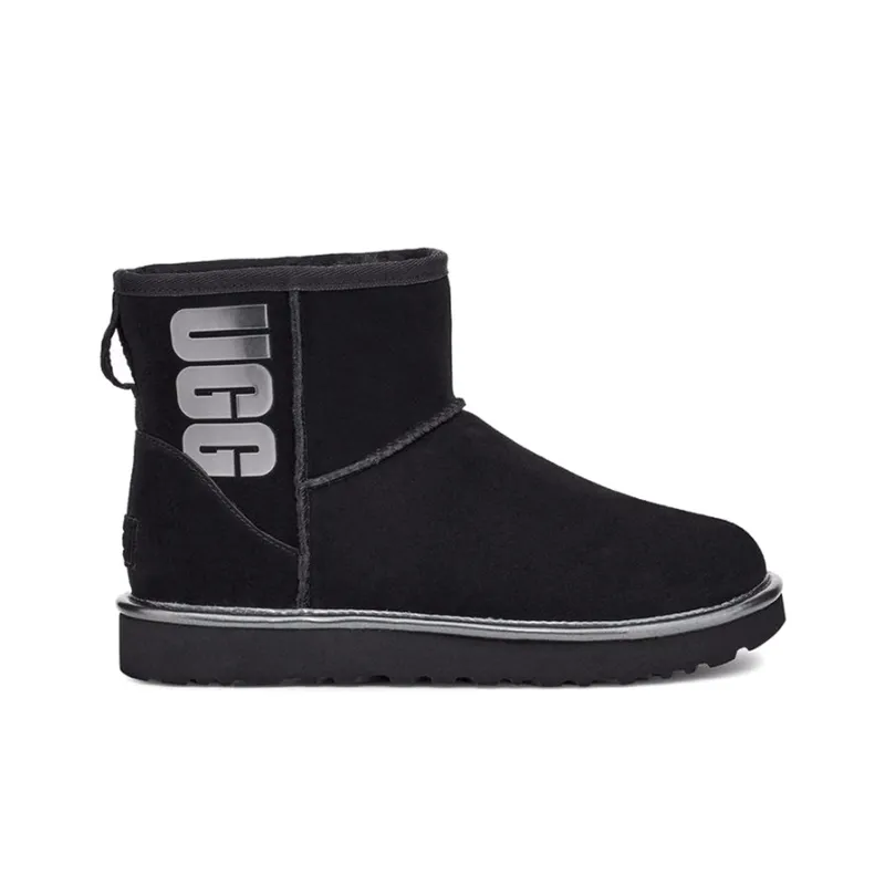 UGG CLASSIC MINI Snow Boots Women's Metallic Black-1