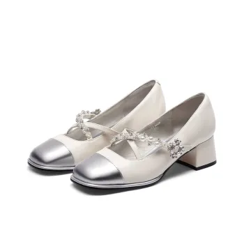 Kiss Kitty Block Heel High Heels 4.5cm Women's White