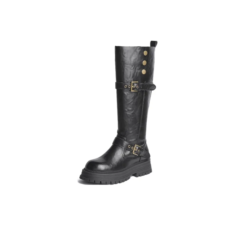 JOSINY JOSINY Knee-high Boots 5cm Women's Black/Brown-1
