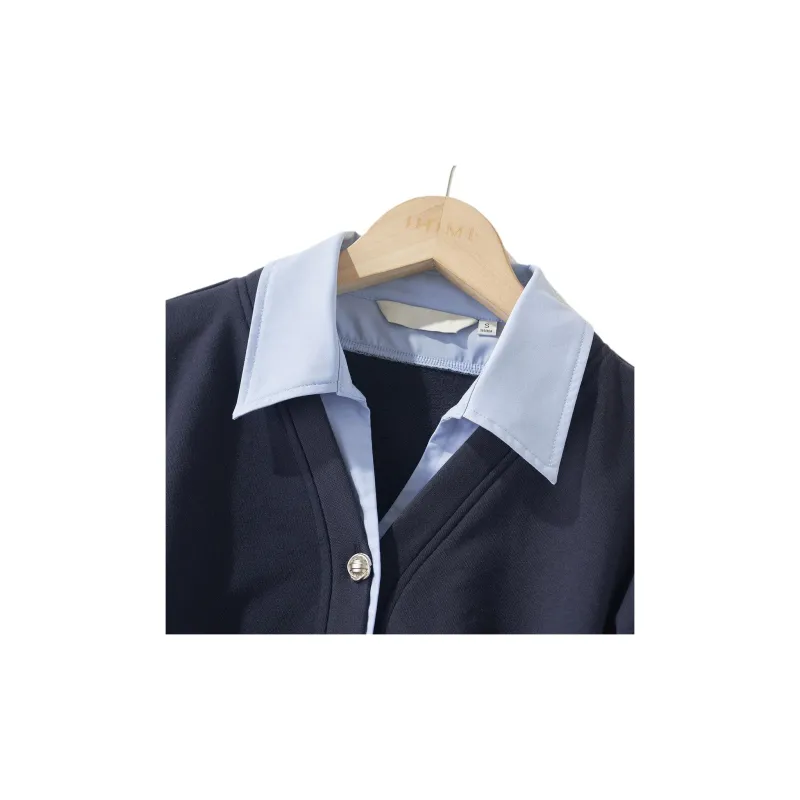 IHIMI Shirts Women's Navy Blue-3