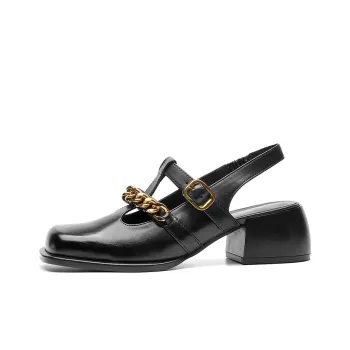Beau Today Cow Leather Stylish Sandal Women's Classic Black