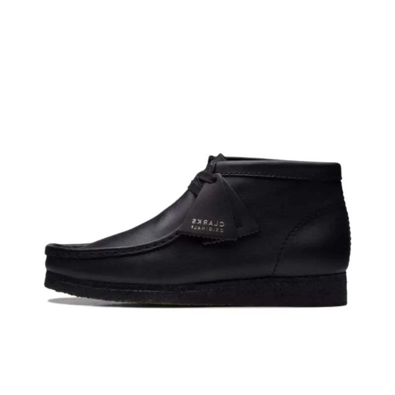 Clarks Wallabee Black Leather-0
