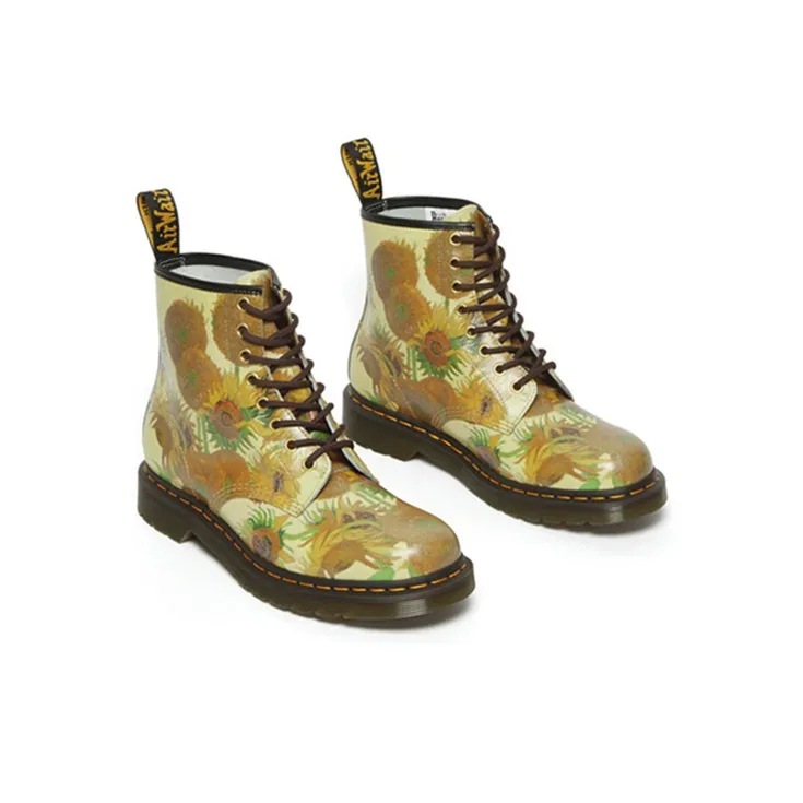 Dr.Martens X The National Gallery 1460 Sunflowers Leather Boots 'Yellow'-3