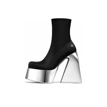 Naked Wolfe Jules Fashion Ankle Boots 15cm Women's Black Silver