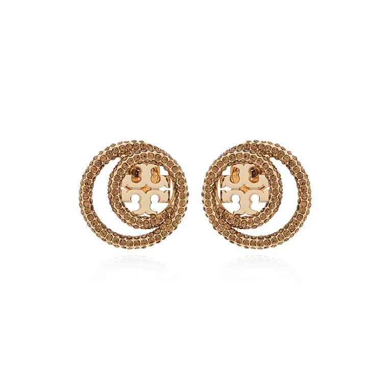 TORY BURCH Crystal embellished Hoop Earrings-0
