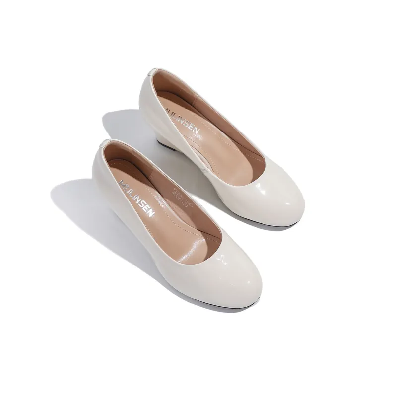 Mulinsen Wedge Heel High Heels 5.5cm Women's Beige-1