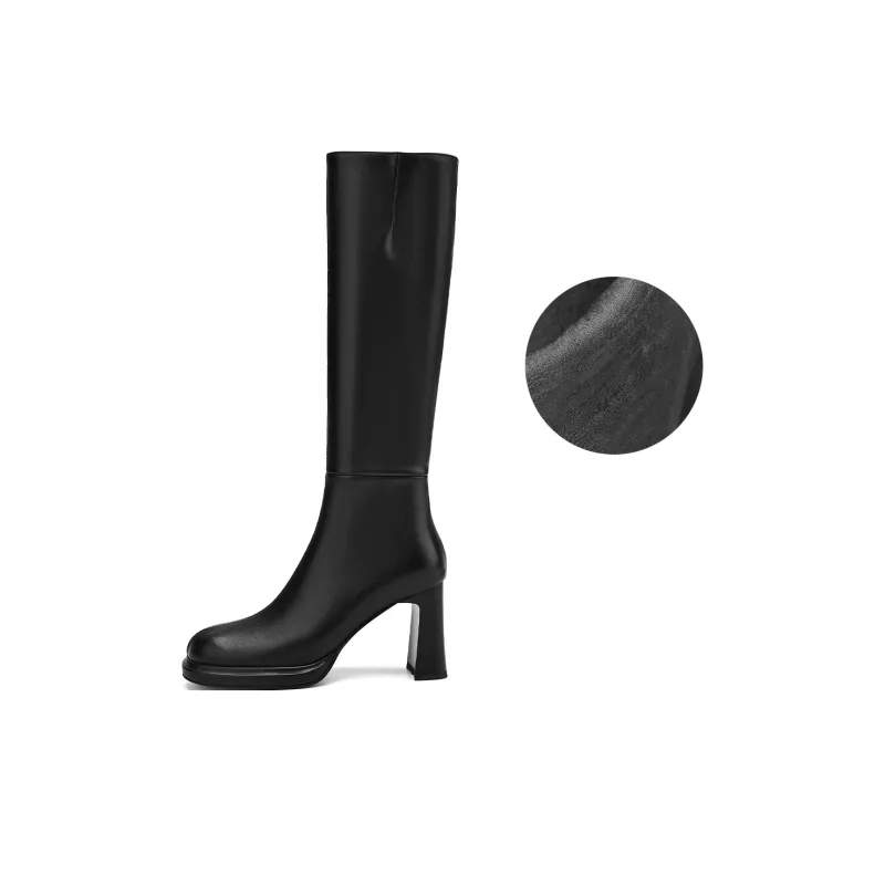 BOERDIQI Knee high Boots 8.3cm Women's Black-0
