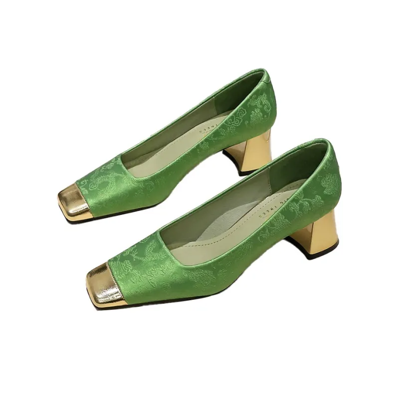 QITUMAUL Chunky Heel High Heels 5cm Women's-11
