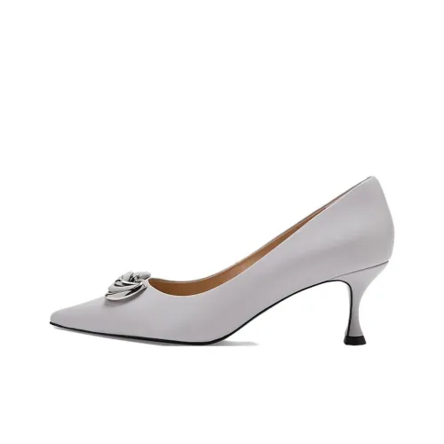 73Hours Memory Space, Low Profile Unlined Shoes Slim Heel High Heels 6.5cm Women's Light Gray
