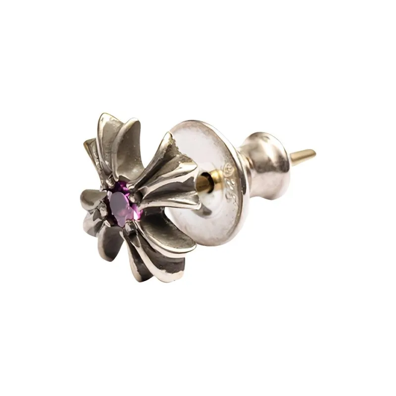 Chrome Hearts 925 Sterling Silver, Sapphire Stud Earrings Women's Silver-2