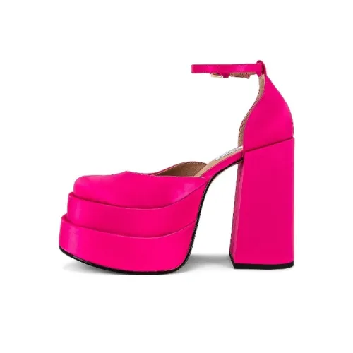 STEVE MADDEN Chunky Heel High Heels Women's Bright Pink