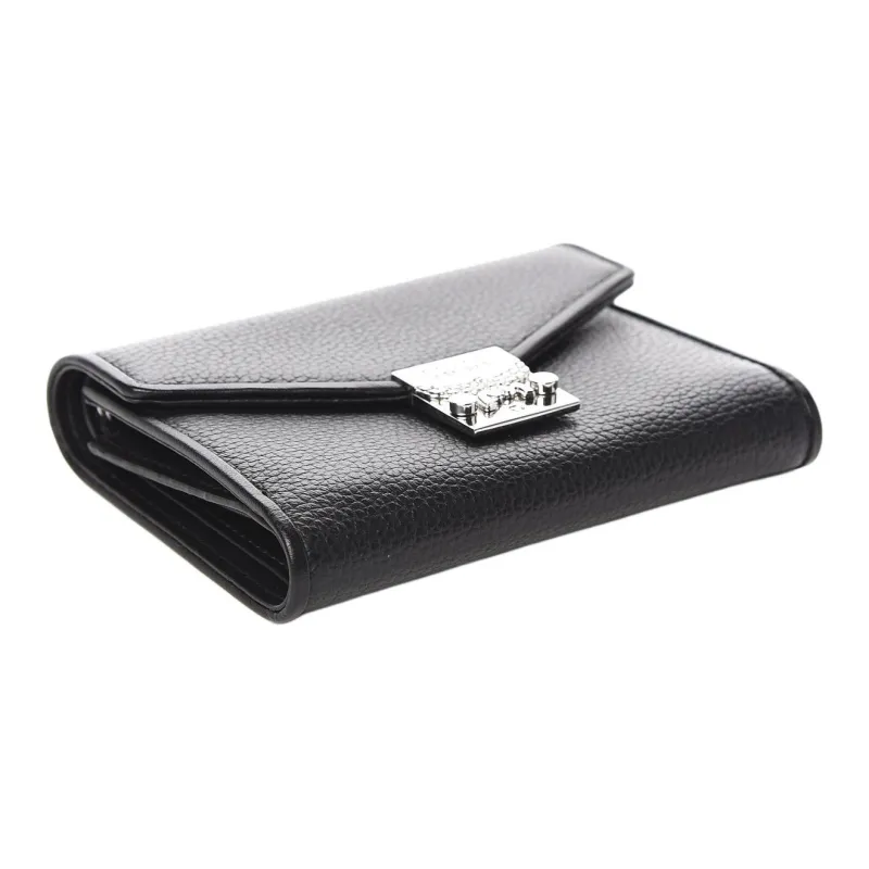 MCM Patricia Visetos Cow Leather Wallet Small Size Unisex Black-4