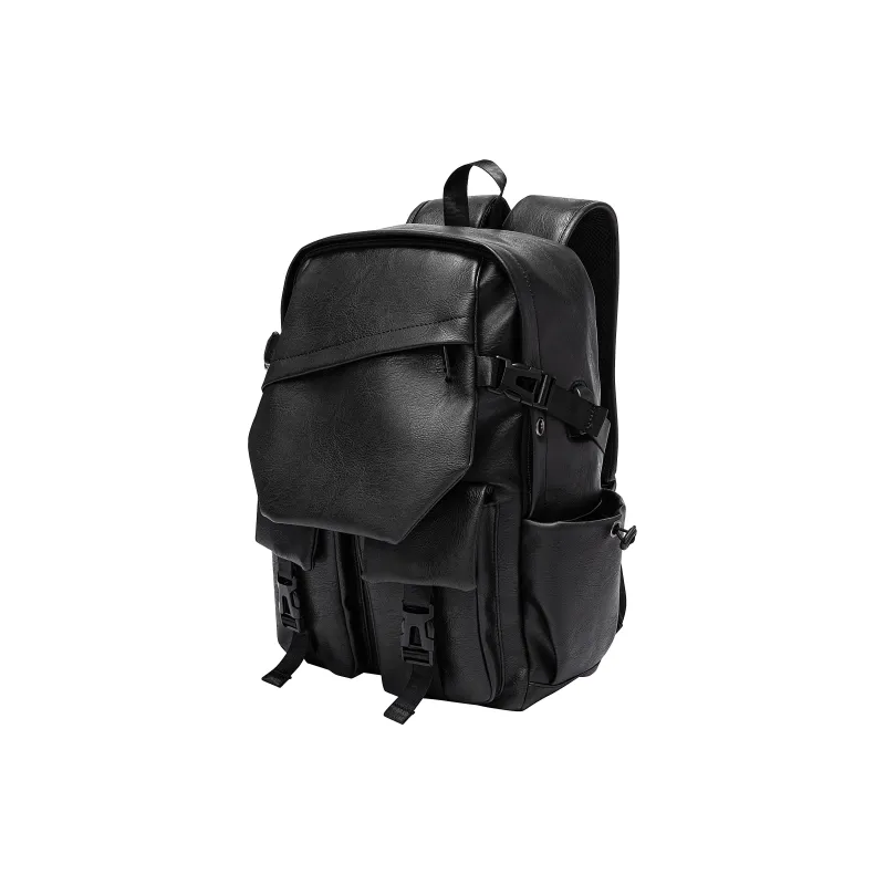 KONADCT Oxford/PU Backpack Large Size Unisex Black/Gray/White/Purple/Monogram/Coffee-41