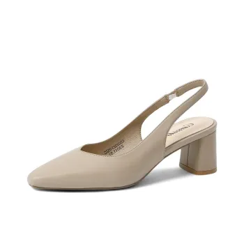 CAMEIDO Chunky Heel High Heels Women's Apricot