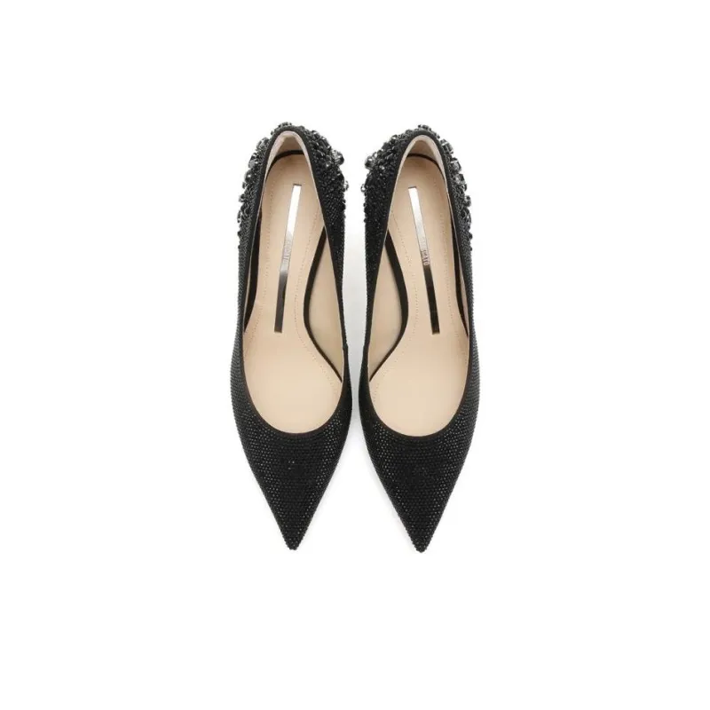 Staccato Slim Heel High Heels 8cm Women's Black-5