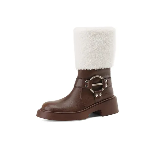 EASTTATALL Chunky Heel Platform Height Increasing Ankle Boots 5cm Women's