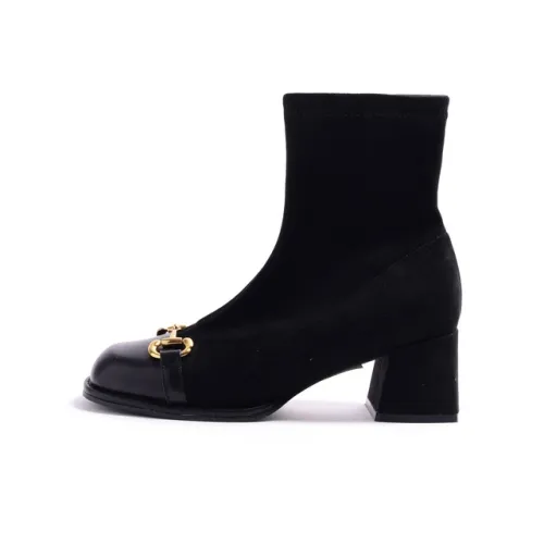 STEVE MADDEN Ankle Boots Women's Black/Apricot
