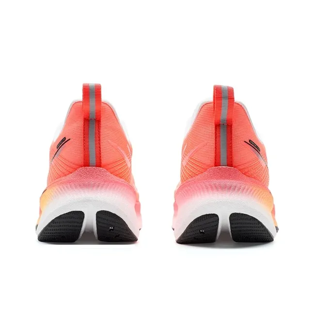XTEP Rebound Abrasion Resistant Lightweight Slip Resistant Low Top Carbon Plate Running Shoes Men's White Red Orange-5