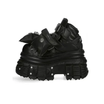 NEW ROCK Ankle Boots 10cm Unisex Black