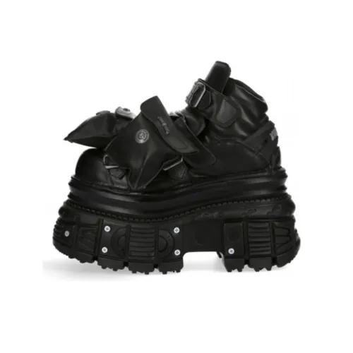 NEW ROCK Ankle Boots 10cm Unisex Black