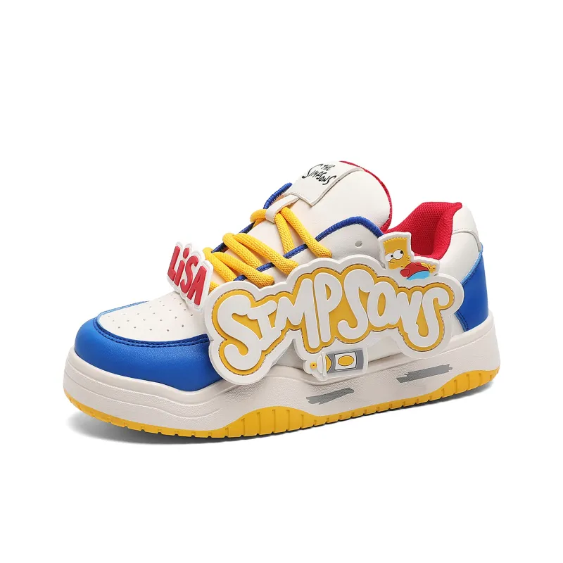 The Simpsons Skateboard Shoes Unisex Low Top Chic Yellow/Black/White-4