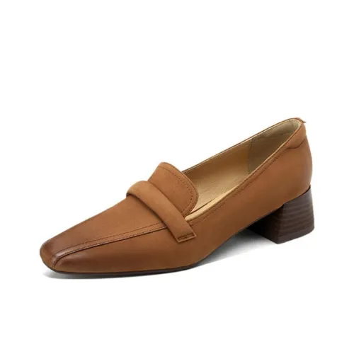F·LOVES·f Block Heel High Heels 4.5cm Women's Brown