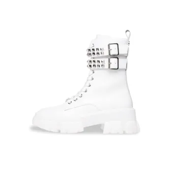 STEVE MADDEN Martin Boots Women's White