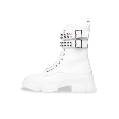 STEVE MADDEN Martin Boots Women's White