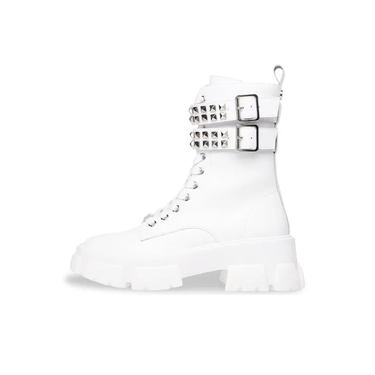 STEVE MADDEN Martin Boots Women's White-0