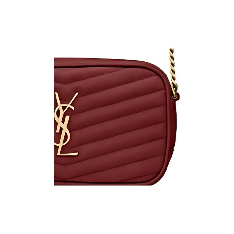 SAINT LAURENT Leather Shoulder Bag, Crossbody Bag Mini Women's Vibrant Red-3