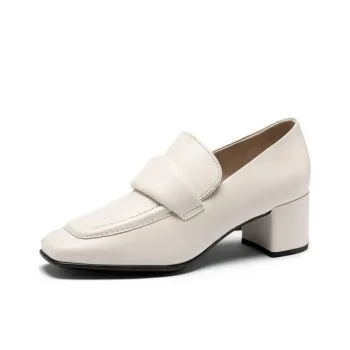 Ecco Block Heel High Heels Women's Ecru