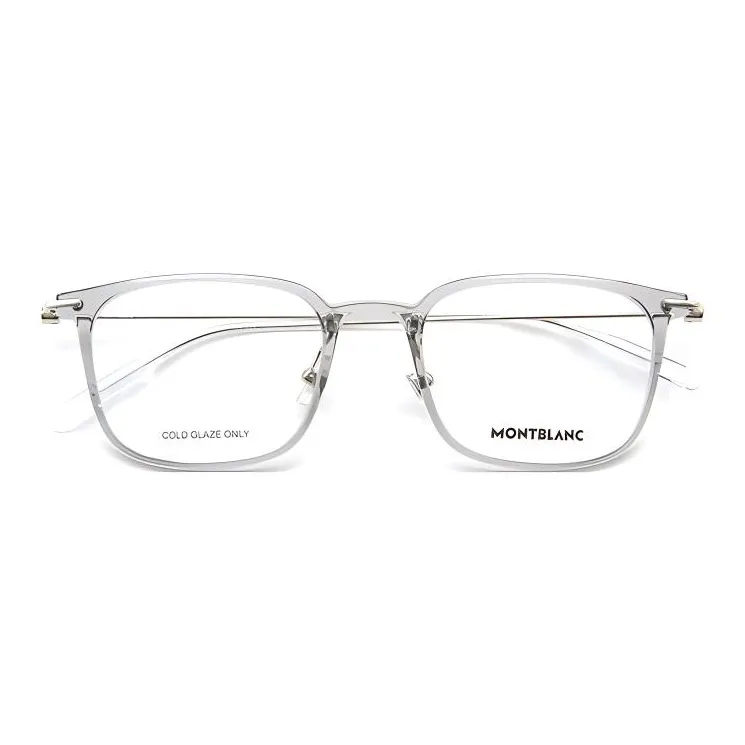 MONTBLANC Plate Frame Plastic Metal Square Optical Glasses Unisex Light Gray-0