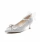 Rhinestone Bowknot Silver-[5.5cm Non-Box Version]Y729G