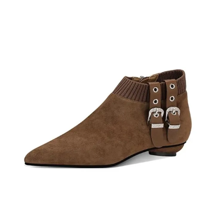 JESSICA SOPHIA Ankle Boots 1.5cm Women's Khaki-0