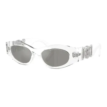 VERSACE Oval Sunglasses Green/Mirror Silver
