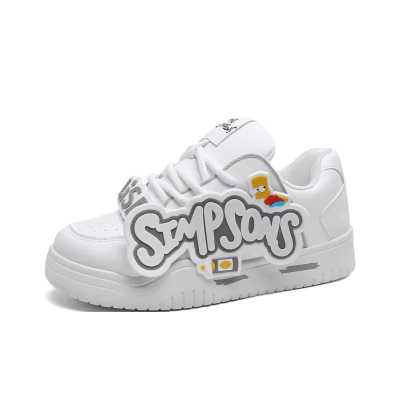 The Simpsons Skateboard Shoes Unisex Low Top Chic Yellow/Black/White-18