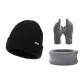 Black Hats & Caps+Gray Glove+Gray Scarf