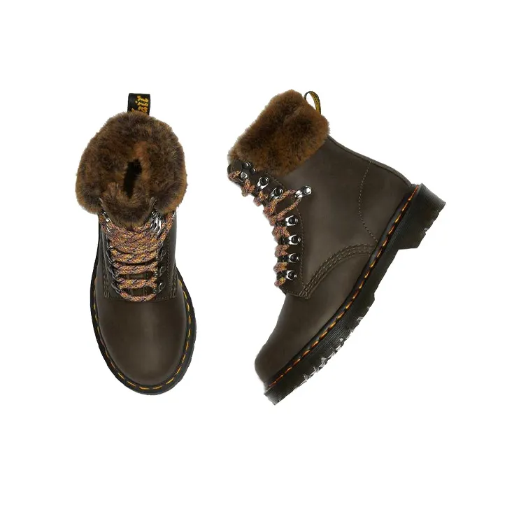 Dr.Martens 1460 Martin Boots Grey/Green Women's-3