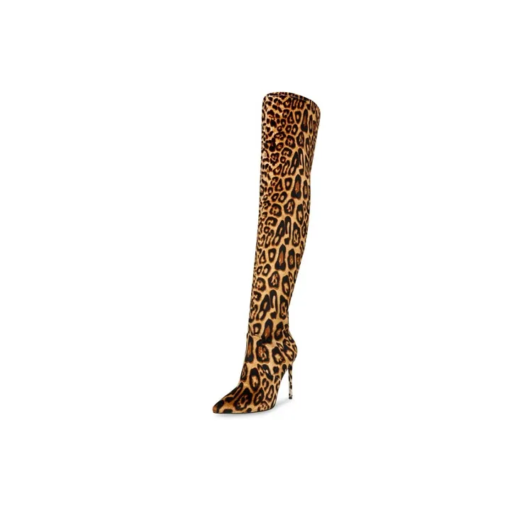 STEVE MADDEN Over-The-Knee Boots Women's Leopard Print-2